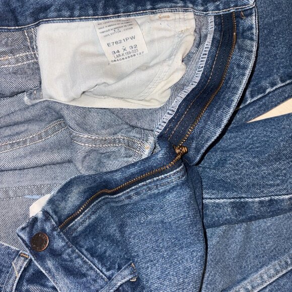 Vintage Rustler Distressed Medium Wash Denim Jeans 34 x 32 - Picture 4 of 8